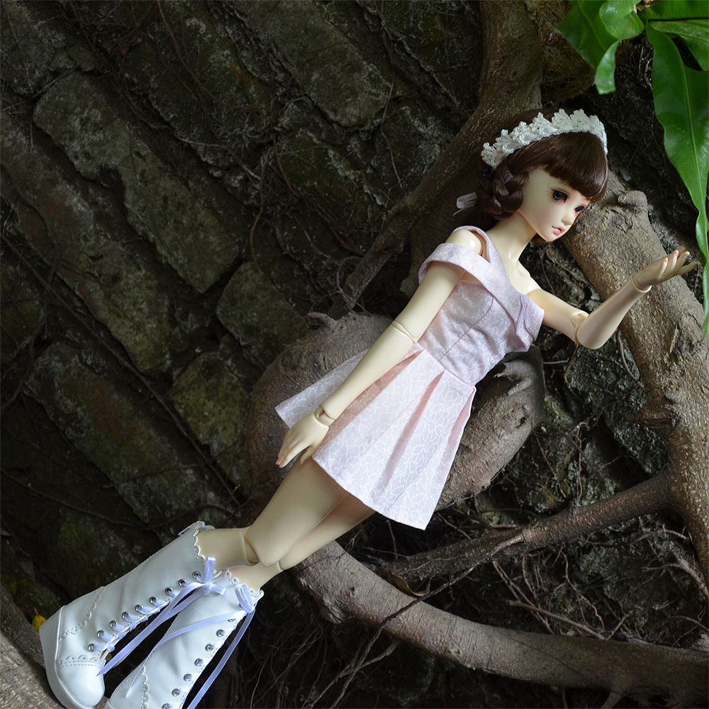 BJD DD 3、4分娃單肩帶折疊領口連身洋裝套裝